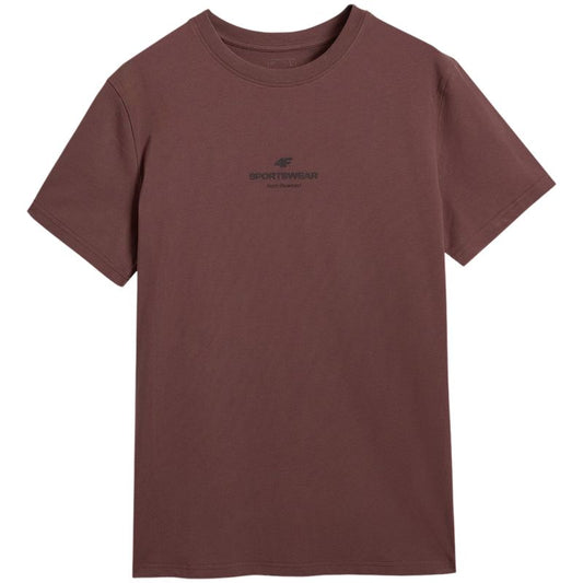 Men's T-shirt 4F M2961 dark brown 4FWAW25TTSHM2961 80S In preparation Your Sports Performance