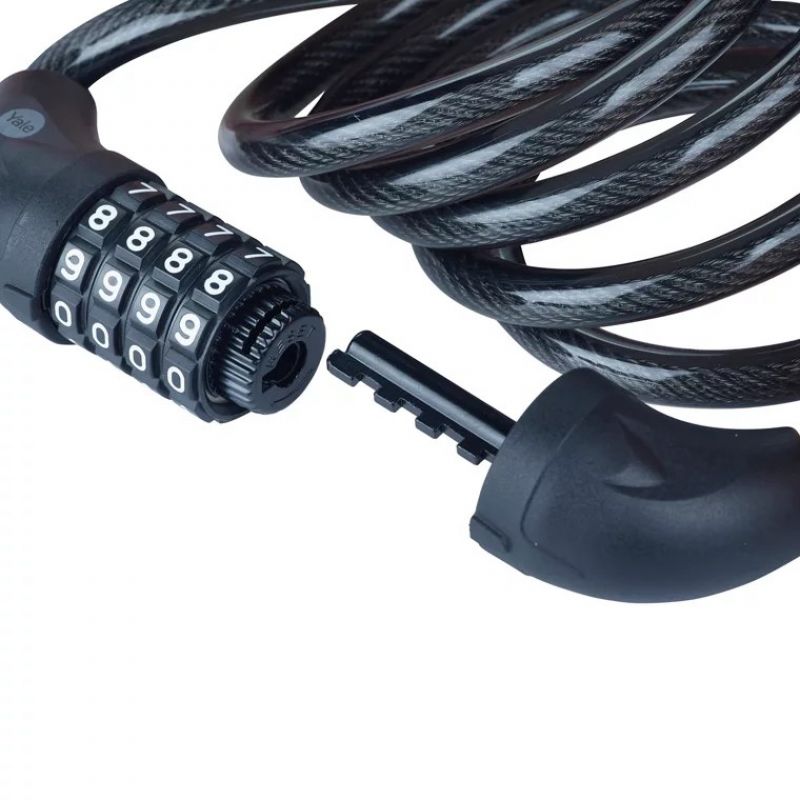 Steel bicycle cable with combination lock 10x1800mm Yale Essential Security Combination Cable Lock In preparation Your Sports Performance