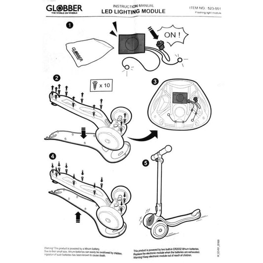 Replacement module for scooter Globber ELITE FLASHING LIGHT MODULE SET 523-001 Accessories/Skating/Akcesoria Your Sports Performance