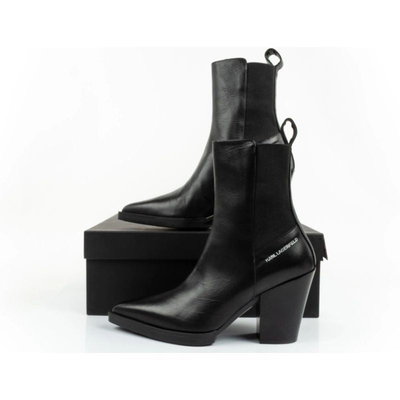 Karl Lagerfeld Cowboy Boots Women's Leather Cowboy Boots Black In preparation Your Sports Performance