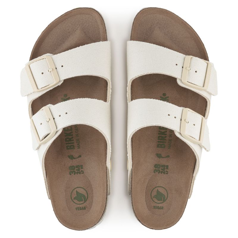 Birkenstock Arizona Vegan Women Textile Narrow Eggshell Flip-Flops for Narrow Feet Vegan (1022679) Footwear/Lifestyle/Brinkenstock/Klapki/chodaki Birkenstock