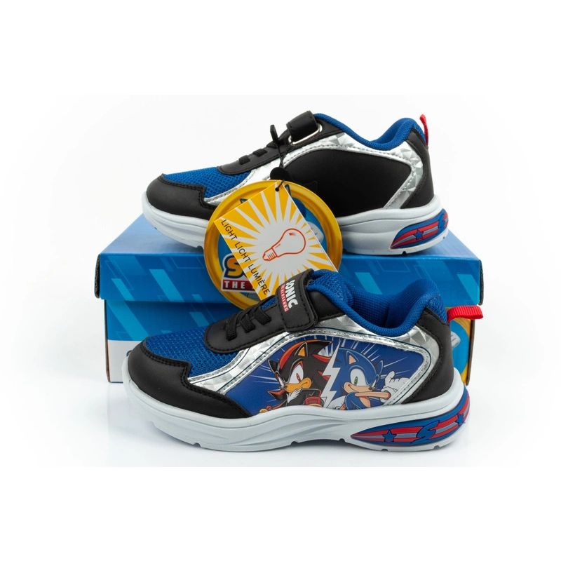 Leomil children's sports shoes Sonic sneakers light with velcro LED