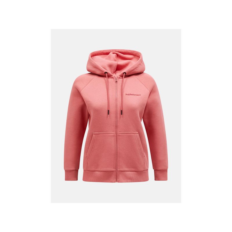 Peak Performance W Original Small Logo Zip Hood Pink Import z PMSport Your Sports Performance