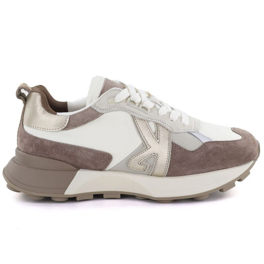 Women's leather sports shoes beige Kobbo 66954 Kobbo