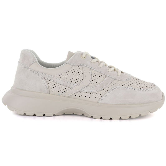 Women's leather sports shoes with openwork pattern, beige, Vinceza 41507 Vinceza