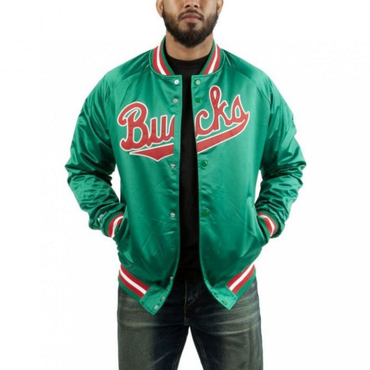 Mitchell & Ness NBA Milwaukee Bucks Lightweight Jacket M STJKMG18013-MBUDKGN Clothing/Lifestyle/Mitchell & Ness Your Sports Performance