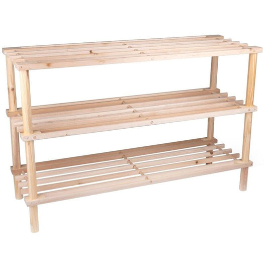 SHELVES 3-LEVEL WOODEN SHOE RACK ALPINA Footwear Your Sports Performance