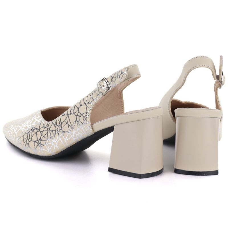 Beige leather pumps with strap Cambell 35306 Cambell