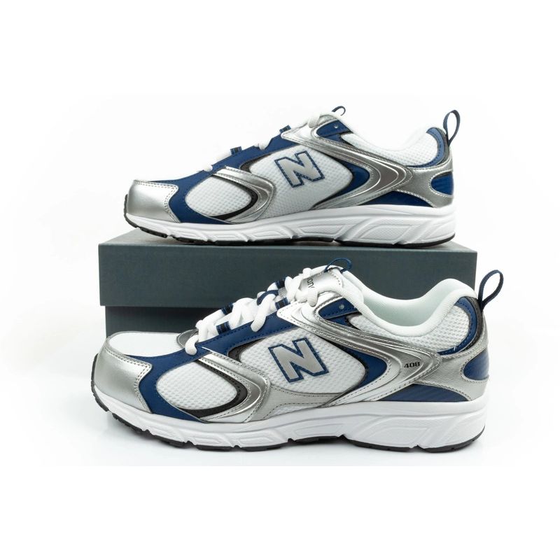 New Balance 408 men's sports shoes sneakers fashionable comfortable white silver