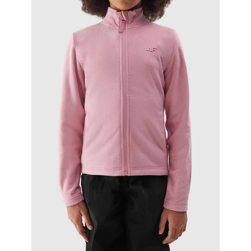 Regular girls' fleece with stand-up collar 4F Junior 4FJWSS24TFLEF166-54S *Kategoria tymczasowa Your Sports Performance