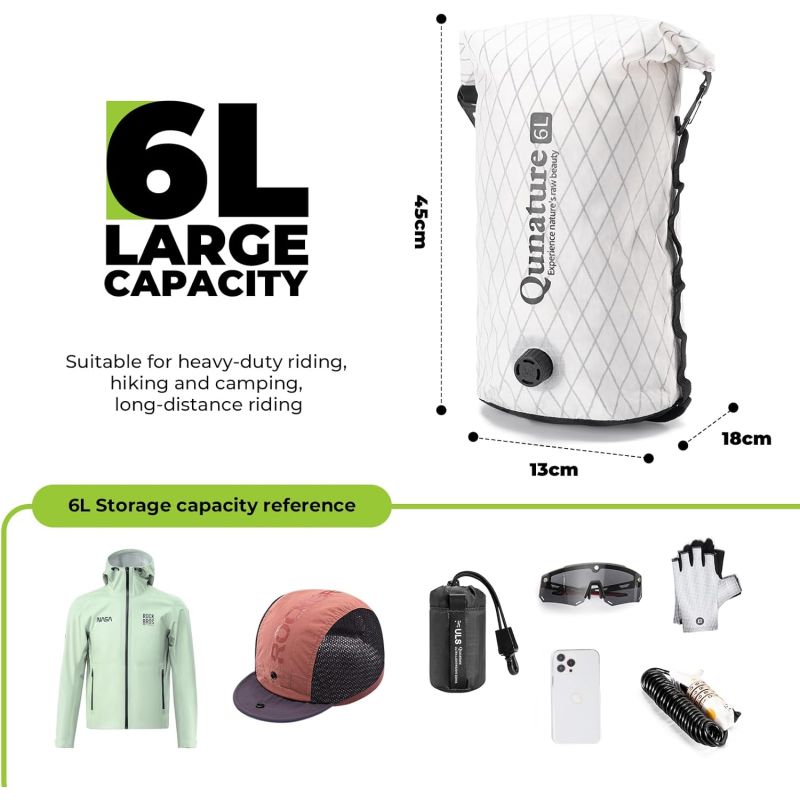 Qunature waterproof bag with valve white 6l Qunature/Akcesoria Rowerowe/Torba Your Sports Performance