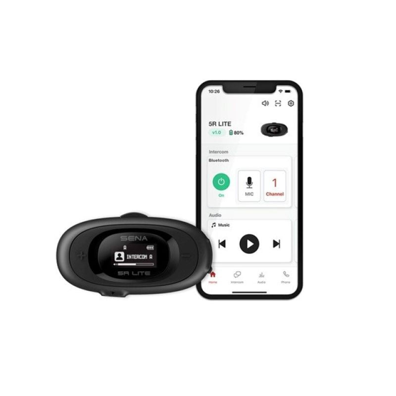 Sena 5R-01D 5R Lite Bluetooth 5.1 700m Motorcycle Intercom with LCD Display and Universal Microphone Set for 2 Helmets In preparation Your Sports Performance