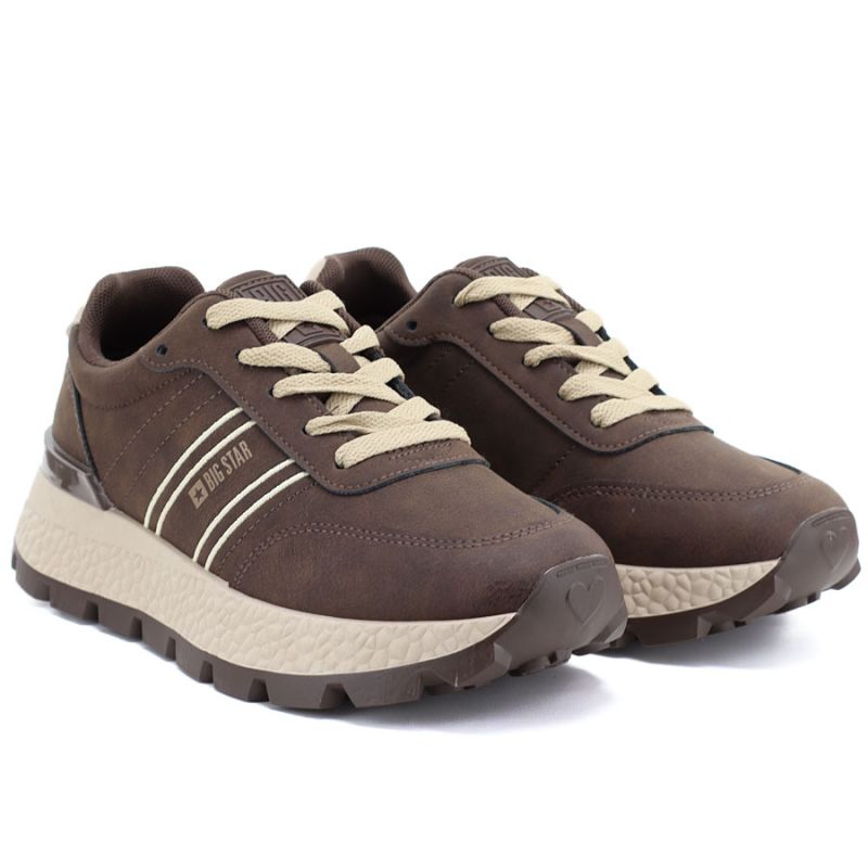 Women's sneakers on a brown platform Big Star UU274040