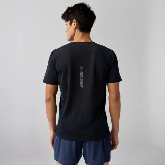 Men's High Point Short Sleeve 2.0 Running Shirt Black Brooks/Koszulki Your Sports Performance