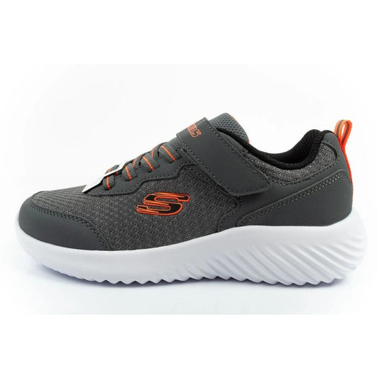 Skechers Bounder children's sports shoes with Velcro, lightweight, fashionable gray Skechers