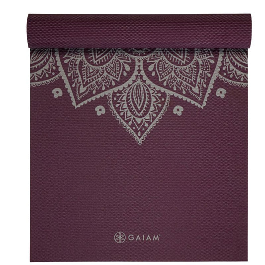 Gaiam Midnight Plum Sundial Flower Yoga Mat 5mm 65734 Accessories/Training equipment Your Sports Performance