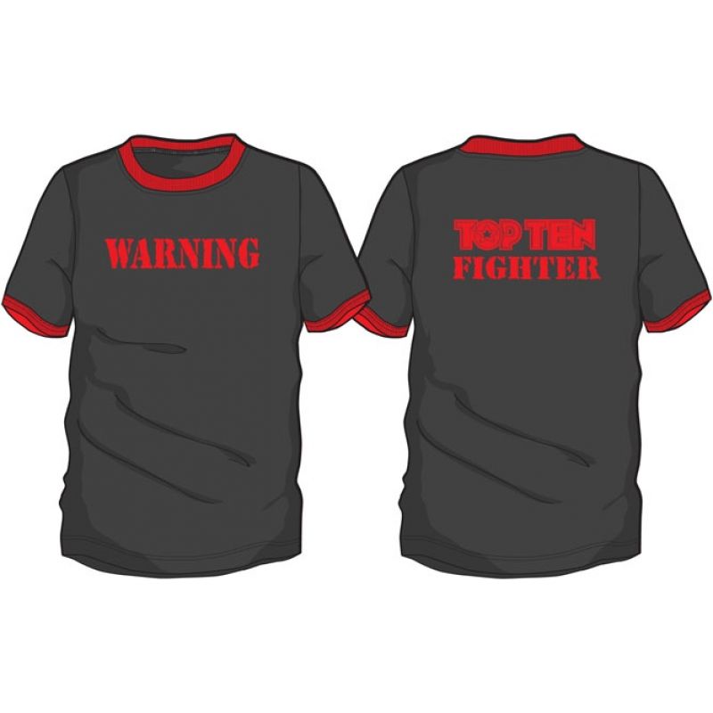 TOP TEN "WARNING" T-shirt, XL, black In preparation Your Sports Performance