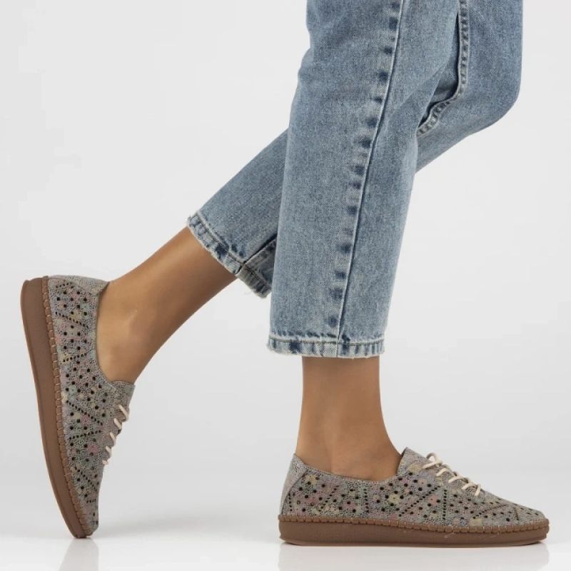 Women's leather openwork shoes, multicolor Filippo DP6830 Filippo