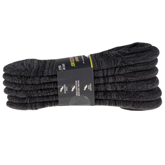 Skechers 6pk Womens 1/2 Terry Socks S113157-GRY Gray 36-40 In preparation Your Sports Performance