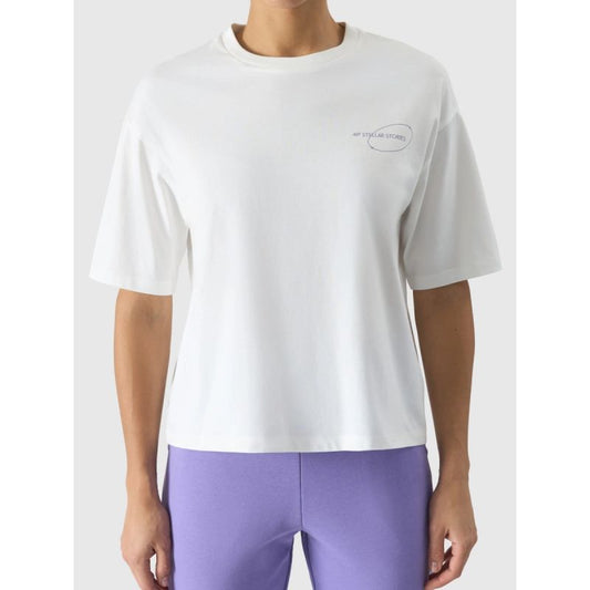 Women's oversize printed T-shirt 4F 4FRSS24TTSHF2089-11S *Kategoria tymczasowa Your Sports Performance