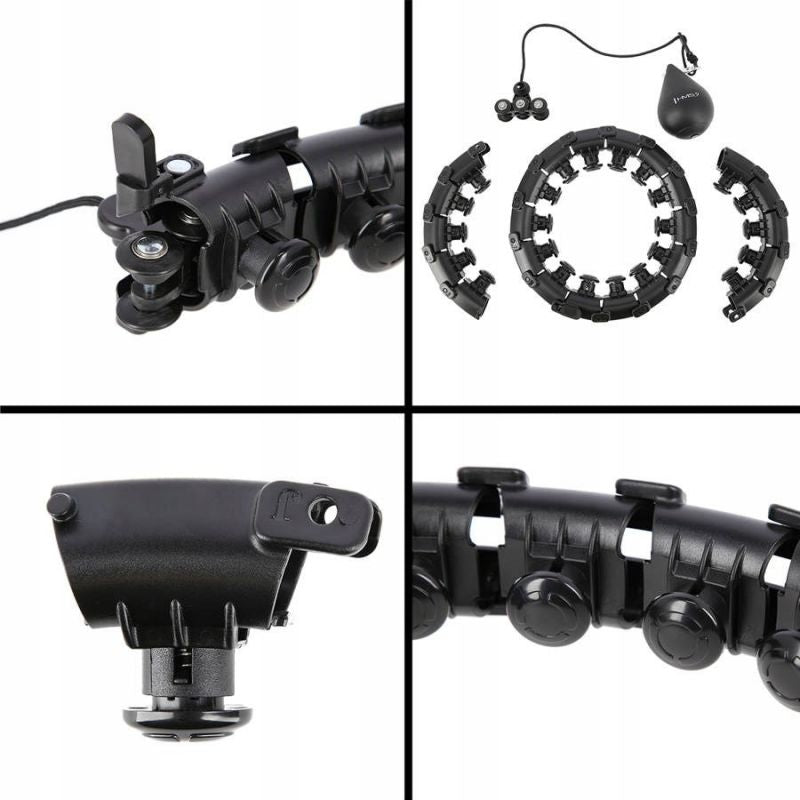 Hula Hop HMS HHW01 with weight and protrusions black + BR163 red belt included In preparation Your Sports Performance