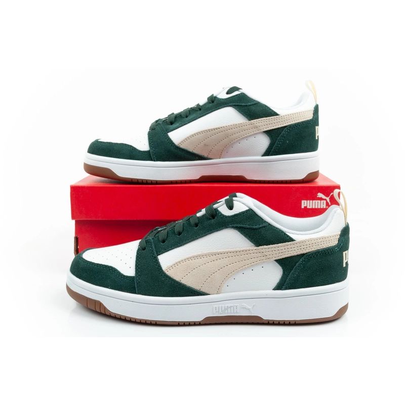 Puma Rebound v6 men's sports sneakers fashionable comfortable white green Puma