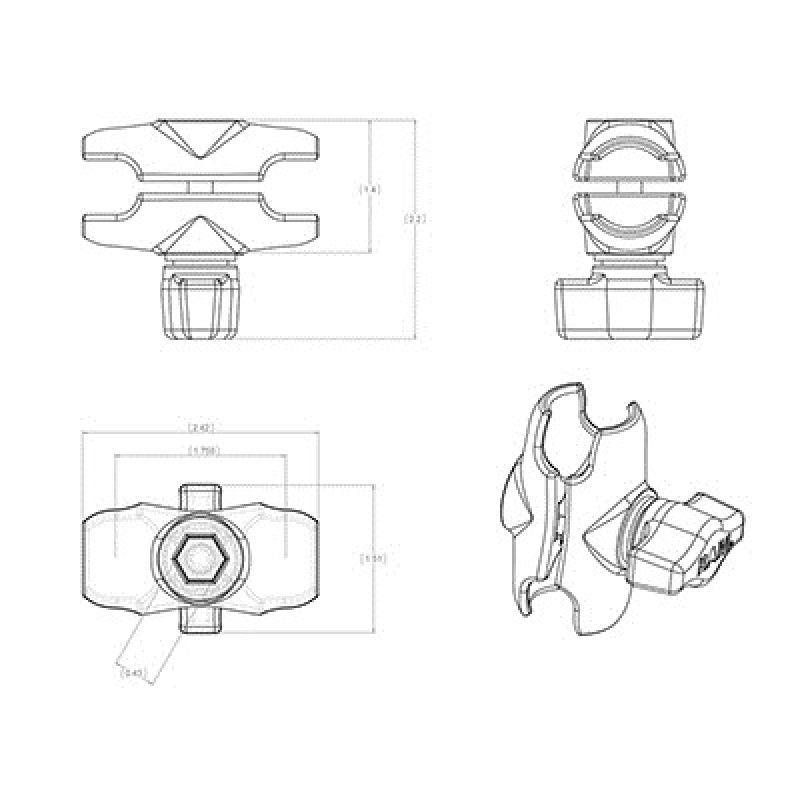 RAM MOUNT mounting arm, 6 cm long RAM-B-201U-A In preparation Your Sports Performance