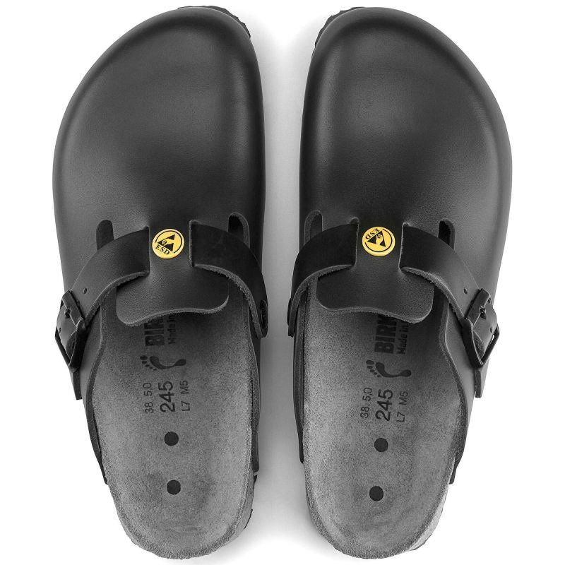 Women's Birkenstock Boston ESD Black clogs natural leather medical narrow slippers (0061368) Footwear/Lifestyle/Brinkenstock/Klapki/chodaki Birkenstock