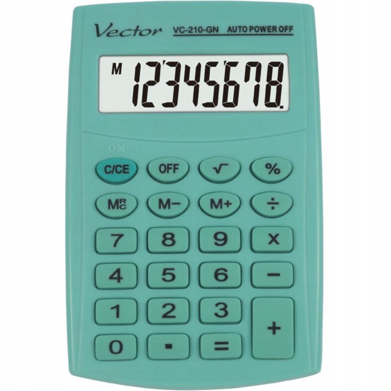 Vector KAV VC-210 GN Pocket Calculator, 8-digit, 64x98.5mm, light green In preparation Your Sports Performance