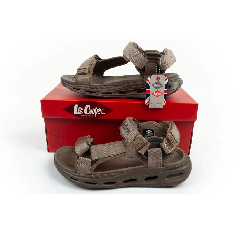 Lee Cooper men's shoes with velcro straps for summer beach sandals light green Lee Cooper