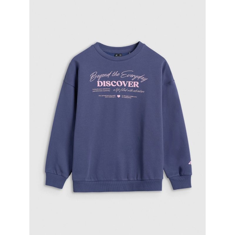 Oversized sweatshirt without a hood for girls 4F 4FJRAW25TSWSF2428-33S 4f