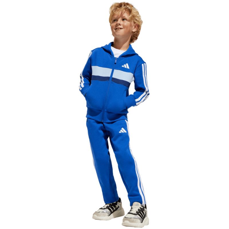 adidas Seasonal Essentials Tiberio 3-Stripes Fleece Tracksuit for Kids Blue JC7488 In preparation Adidas