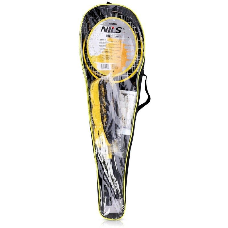 NILS NRZ262 ALUMINUM badminton set 2 rackets, 3 feather shuttlecocks, net 600x60cm, cover Import z Action/Badminton/Zestawy Your Sports Performance