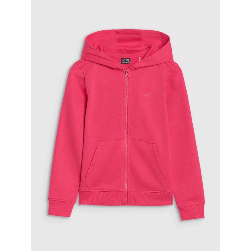 Girls' sweatshirt with a zipper and a hood 4F 4FJWSS25TSWSF1706-55S *Kategoria tymczasowa Your Sports Performance