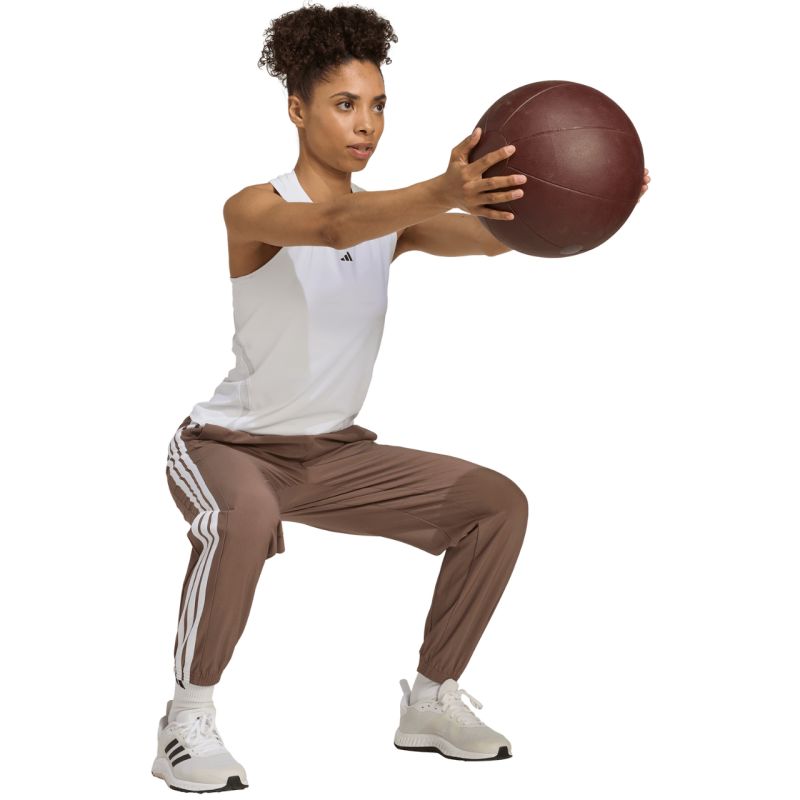 adidas Train Essentials 3-Stripes Woven Women's Pants Brown JY2168 In preparation Adidas