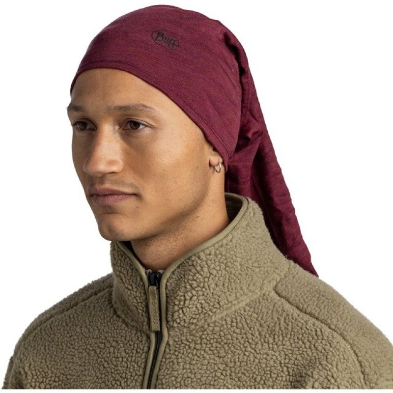 BUFF MERINO MIDWEIGHT MELANGE TIBETAN RED bandana Odzież militarna/Chusty, arafatki, kominy Your Sports Performance