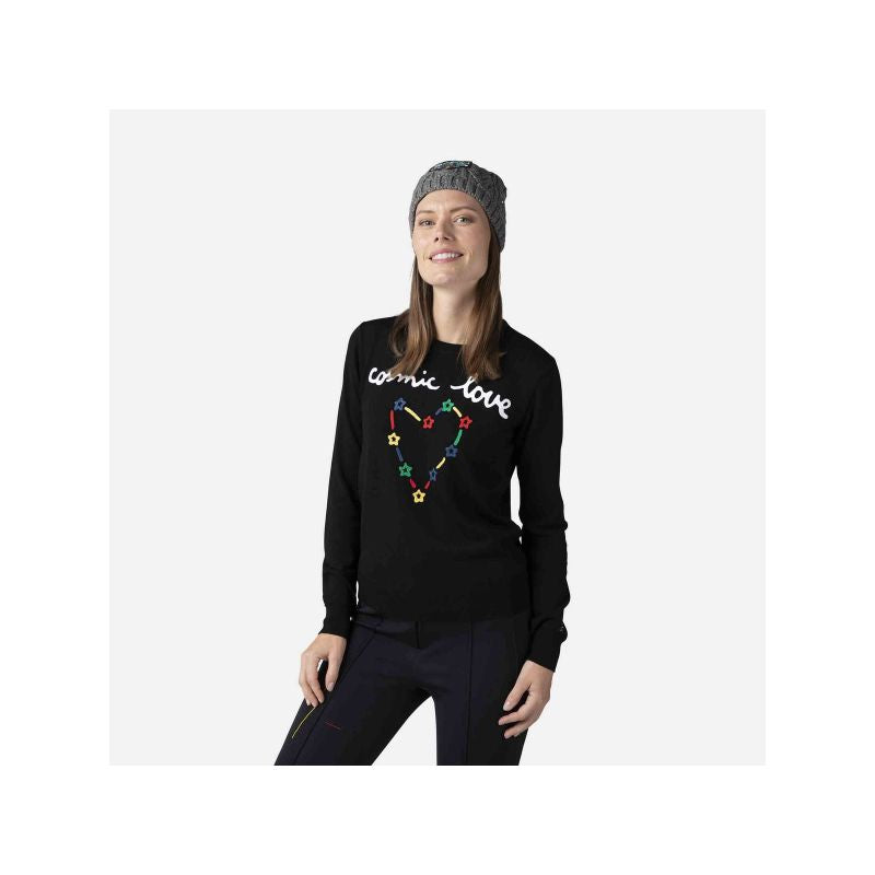 Rossignol W Esther Round Neck Sweater Black Import z PMSport Your Sports Performance