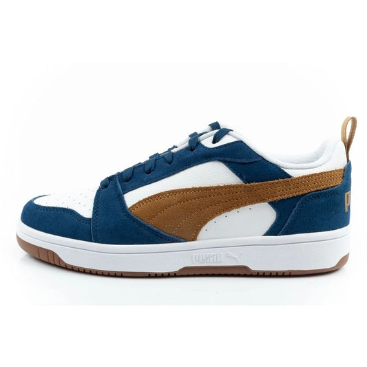 Puma Rebound v6 men's sports sneakers fashionable comfortable white navy brown Puma