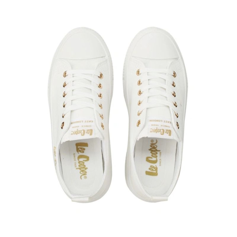Lee Cooper women's shoes sports sneakers white platform fashionable Lee Cooper