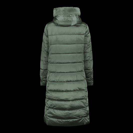 CMP women's winter jacket with hood, insulated coat, long, green (34K0046F/E621) CMP