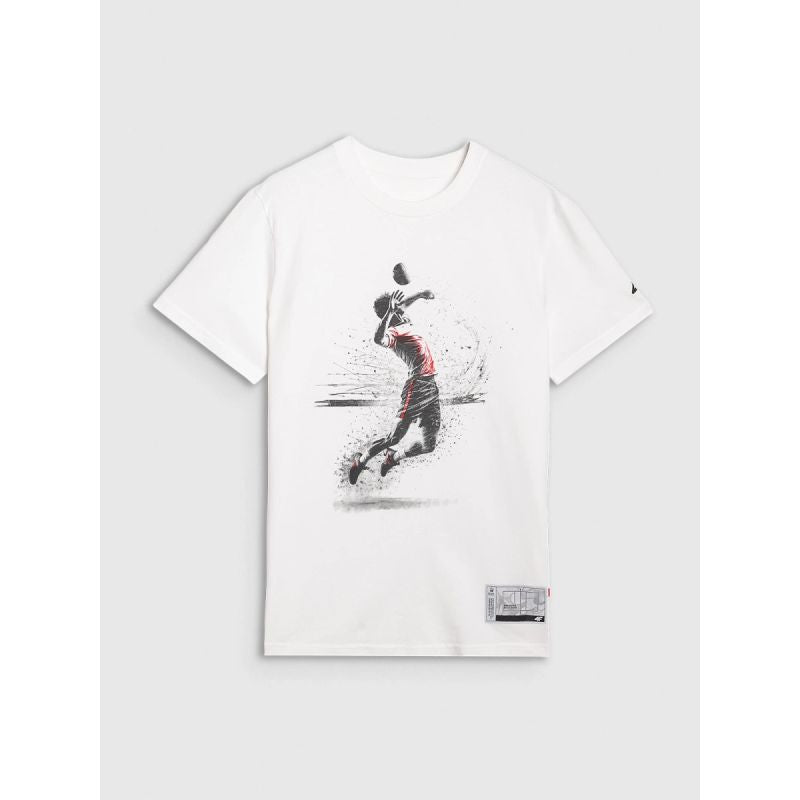 Men's regular t-shirt with volleyball print 4F 4FRAW25TTSHM3318-10S *Kategoria tymczasowa Your Sports Performance