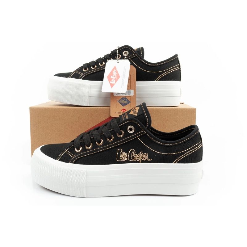 Lee Cooper women's sneakers platform black with gold In preparation Your Sports Performance