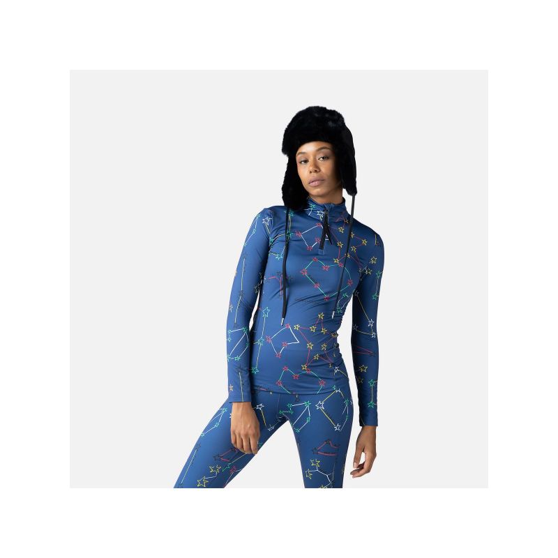 Rossignol W Booster 1/2 Zip Top Blue Import z PMSport Your Sports Performance