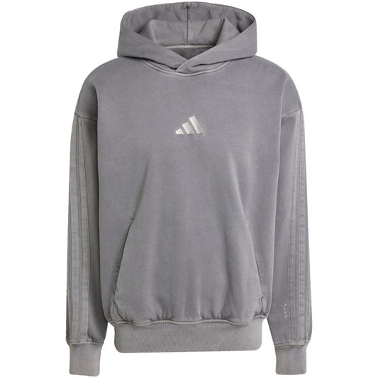 Men's adidas ALL SZN Fleece Washed Hoodie gray JL6539 In preparation Adidas