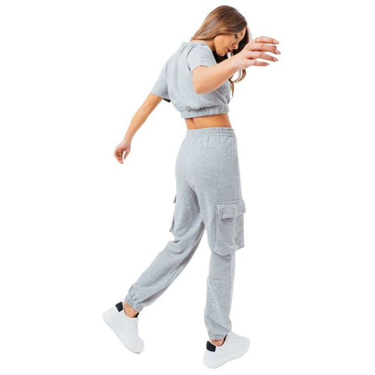 Justhype Sweat Crop T-Shirt-Cargo Joggers W LABON004 Clothing , Tracksuits , Women Your Sports Performance