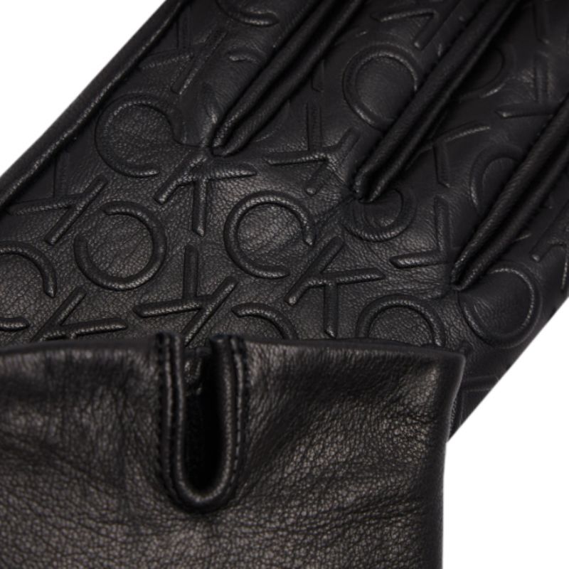 Calvin Klein Re-lock Debossed Leather Gloves W K60K609975