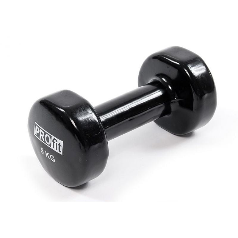 PROFIT vinyl dumbbells 5kg black DK 4102