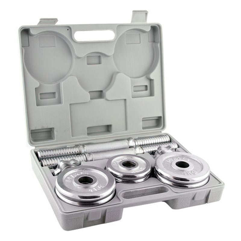 Barbells in a CHROME HMS suitcase 2x7,5kg STC15