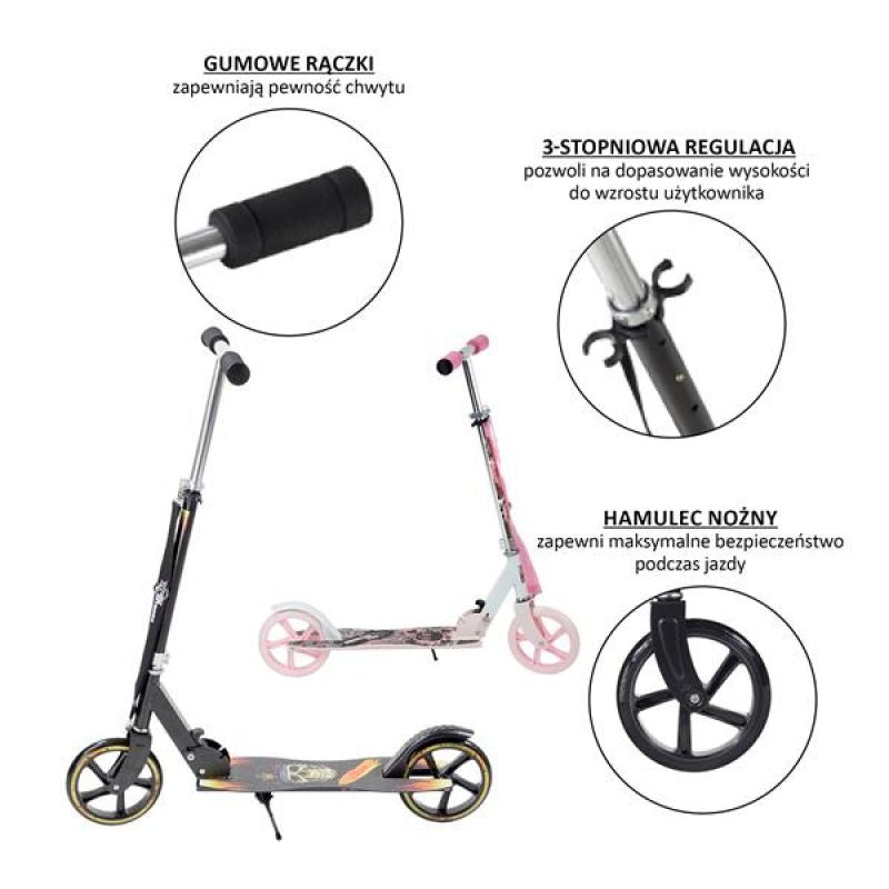 Nils Extreme HA205D BLACK PU 205MM scooter