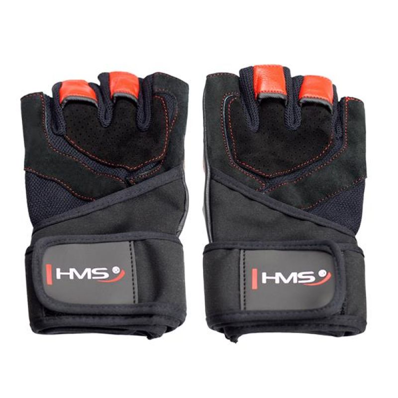 Black / Red HMS RST01 rS gym gloves